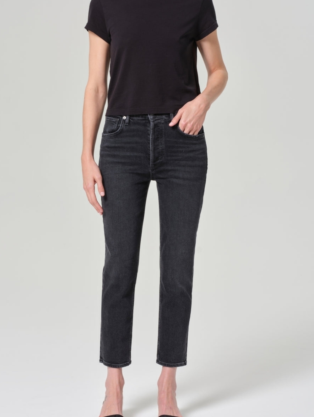 Agolde Riley High Rise Straight Crop (STRETCH)In Panoramic